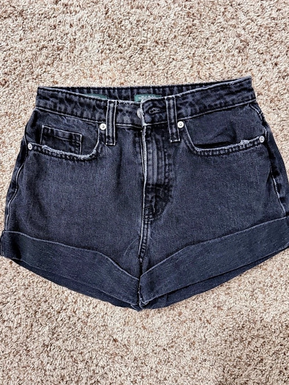 Wild Fable Highest Rise Mom Shorts Women's Black Denim Jean Shorts